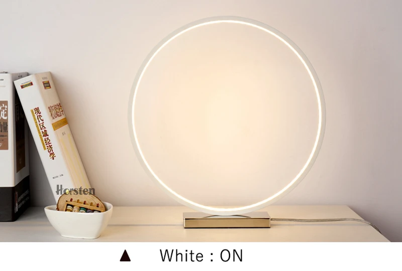 Horsten Nordic Creative Art Decortaion Dimmable LED Table Lamp Minimalism Modern Round Desk Table Light Bedside Lamp Gift (8)
