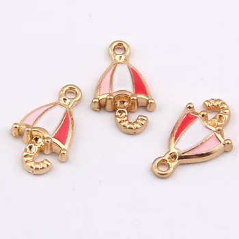 

100pcs Charm enamel Coloured Umbrella pendant 17*10mm Handmade children day Jewelry earrings bracelet necklace keychain DIY