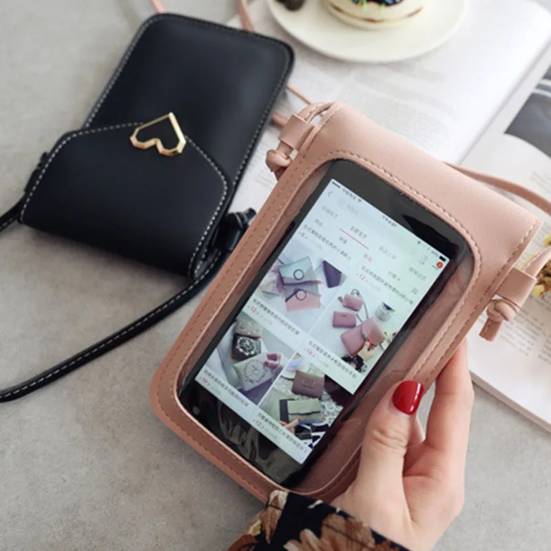 

Touch Screen Cell Phone Purse Smartphone Wallet Leather Shoulder Strap Handbag Women Bag for Iphone X Samsung S10 A40 Huawei P20