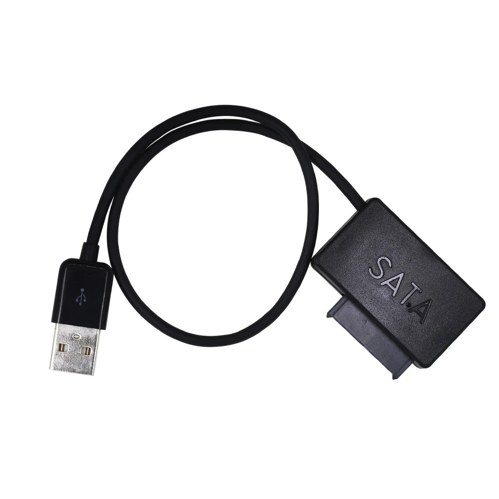 TISHRIC USB 2.0 to SATA 7+6 Cable Converter External Optical Drive Adapter For Laptop CD-ROM DVD With LED