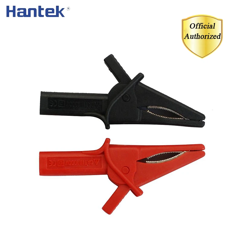 

Hantek HT18A Crocodile Clip 2pcs Large Dolphin Electric Gator Clip For Digital USB Red+Black Oscilloscope Automotive Tools