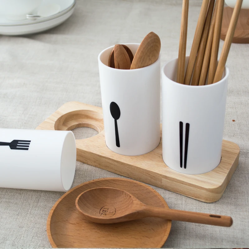 Японский стиль палочки для еды трубки кухонные стеллажи ящик для хранения ложек Посуда трубка для хранения дружественная творческая вилка ложка стойка