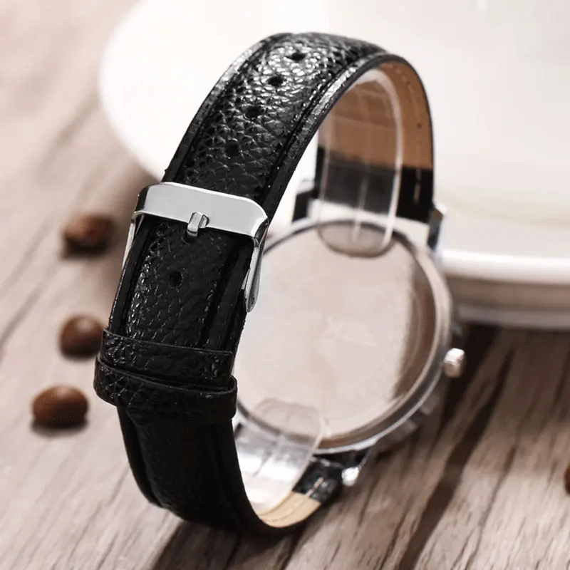 KINGNUOS простой Для мужчин кварцевые часы Reloj Hombre кожа Бизнес Мода Досуг