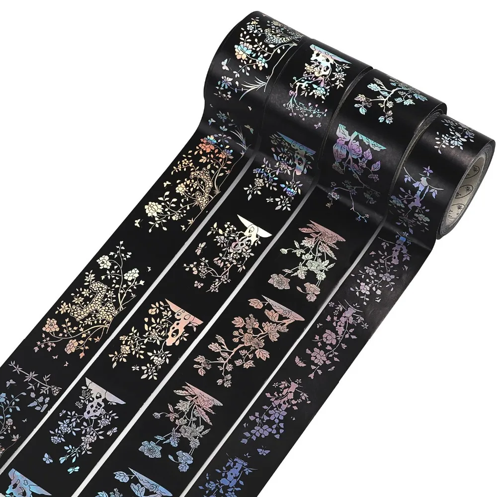 

Lndigo Floral Glitter Washi Tape Cute Planner Sticker Tapes For Decoration And DIY Craft