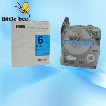 

1Pc Top quality EPSON 6mm label tape LC-2LBP black on blue compatible labelworks/tepra printer