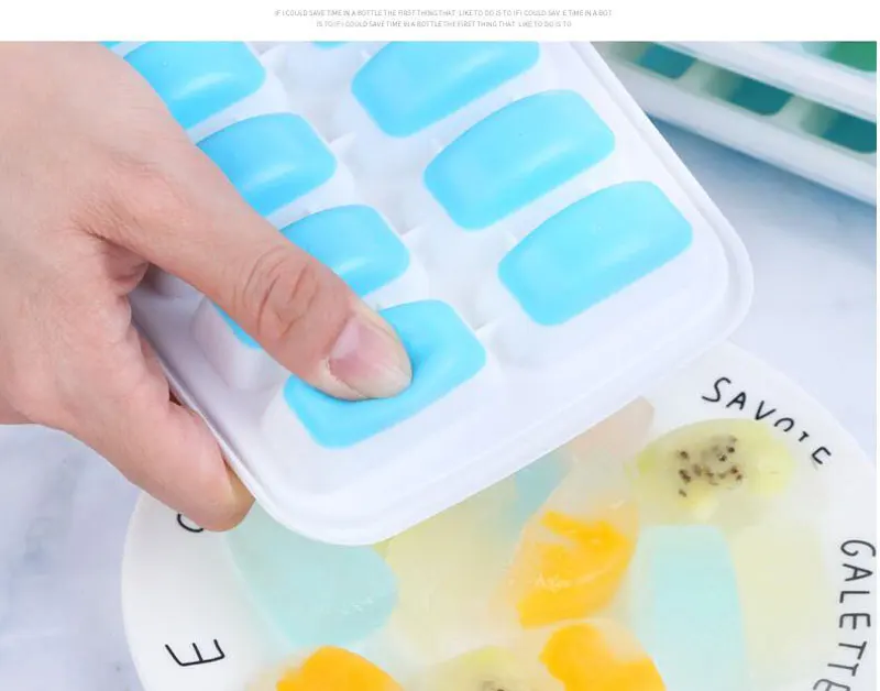 18 решеток Силиконовый Лоток с формой для кубиков льда с прозрачной крышкой нетоксичные летние формы для мороженого формы для льда