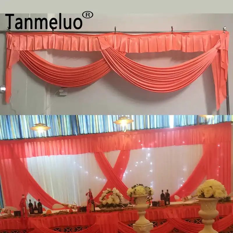 New Arrival Simple Design Orange Wedding Backdrop Drapery Swags No