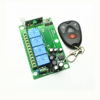 

AC 85v~250V 4CH RF Wireless Remote Control Light Switch Security System Garage Doors, Electric Doors