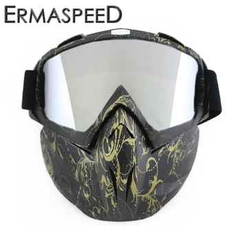 

Motocross Goggles Unisex Motorcycle Racing Goggle with Mask Breathable UVA Tactics Face Shield Guard Protective Eye Wear