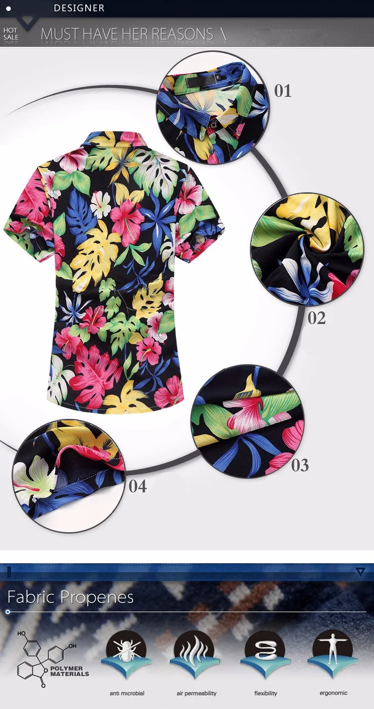 Brand Clothing 2017 Summer New Arrival Fashion Casual Mens Short sleeve Floral Shirts 5XL 6XL Plus size hawaiian shirt