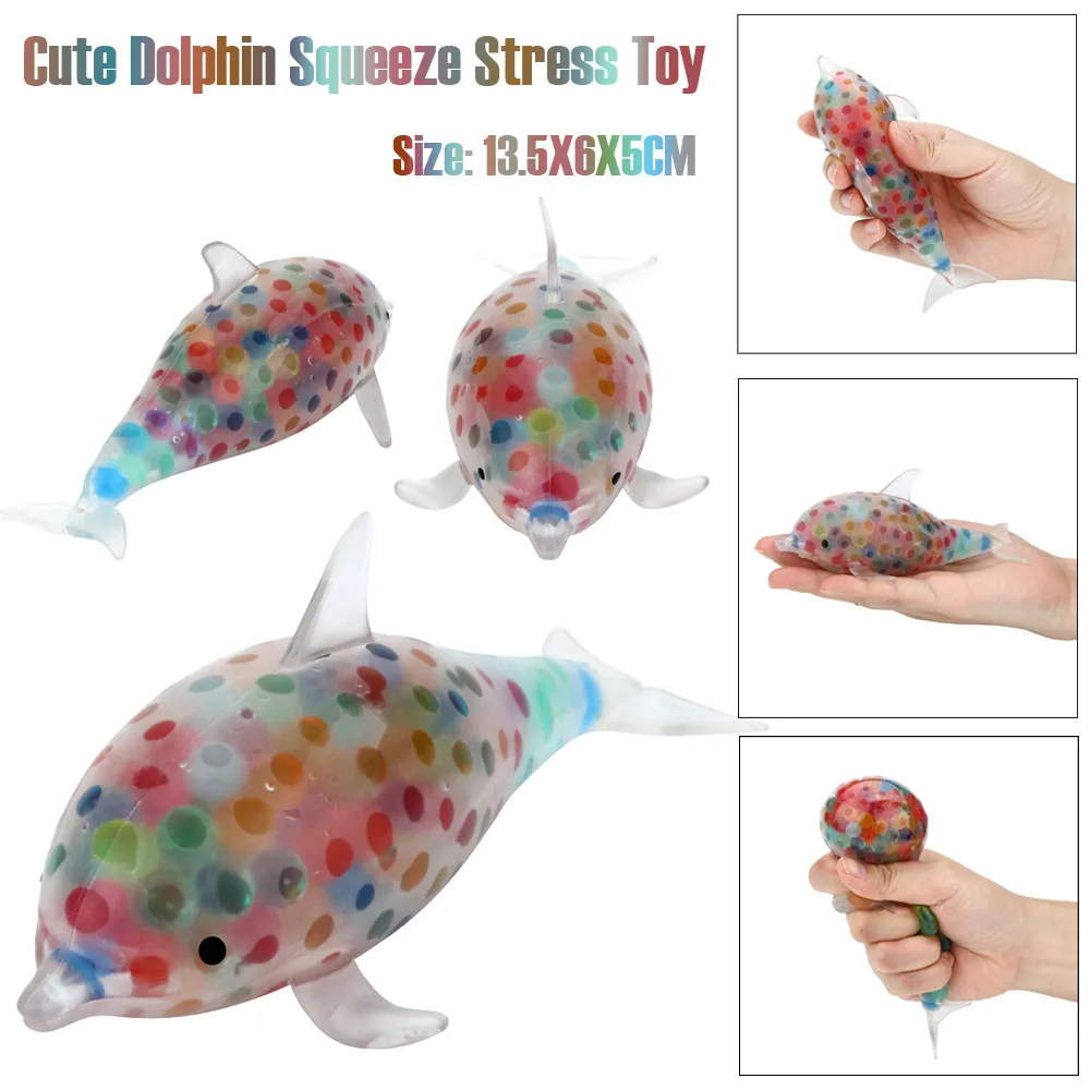 

Squeeze soft Spongy Dolphin Bead Stress Ball Toy Squeezable Stress Toy Stress Relief Ball Toy Funny Gift Z0222
