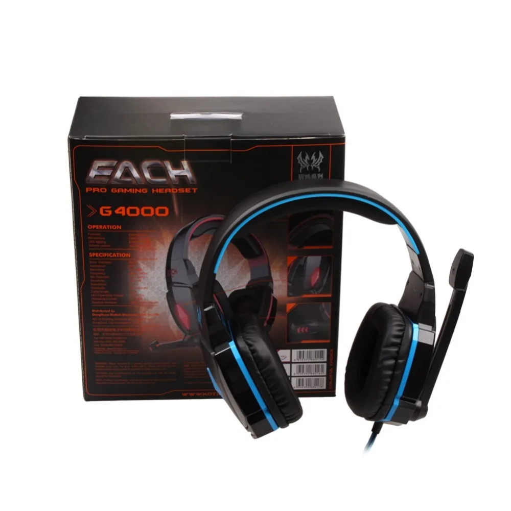 Наушники KOTION EACH G4000 для компьютерных игр проводная гарнитура с микрофоном и