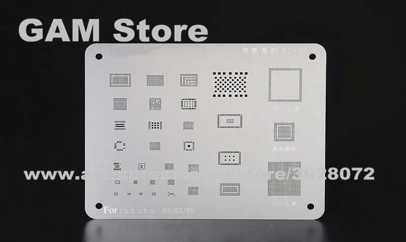 For iPhone 5G 5S 5C BGA Stencil A8 CPU RAM Wifi Nand flash Baseband Power IC Reballing Heat Template Thickening Tin Plant Steel |