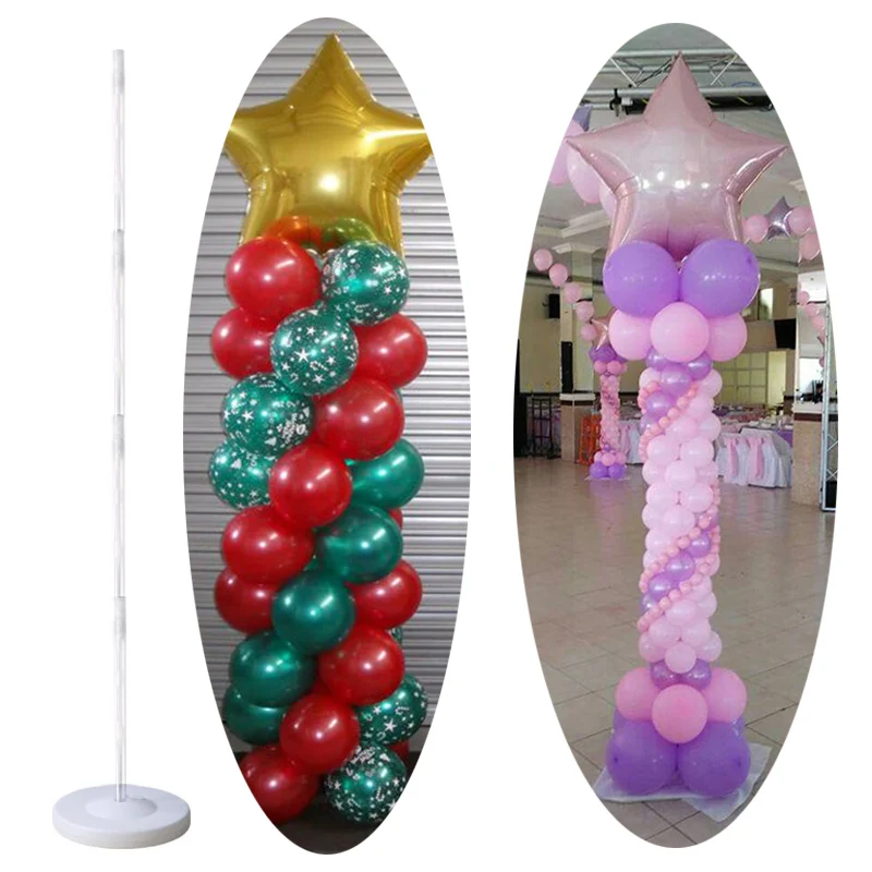 

Cyuan 5Pcs Balloon Column Stand Kits Plastic Arch Stand with Frame Base and Pole for Wedding Birthday Festival Party Decoration