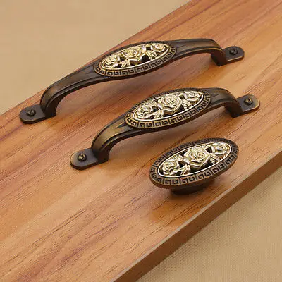 

1Pc Bronze Cabinet Knobs Euro-Style Furniture Solid Creative Antique Cupboard Closet Drawer Handle Pulls Bars