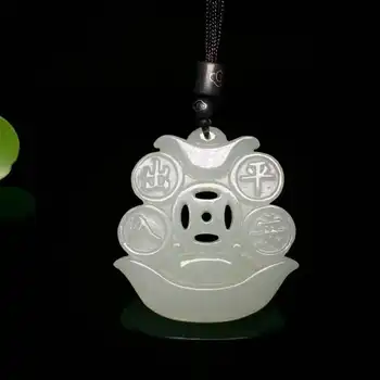 

h13#Exquisite Hetian jade enters the safe car hanging pendant