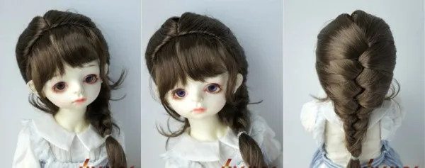 3 BJD парик Синтетический мохер один хвост-dd sd10 sd sd16