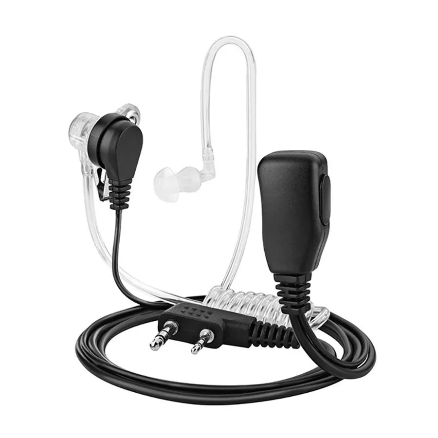 2 Pin PTT MIC гарнитура Тайное Акустическая трубка наушник-вкладыш для Kenwood TYT Baofeng UV-5R BF-888S CB радио аксессуары - Цвет: Black