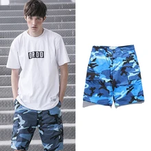 Мужские камуфляжные шорты уличная многокарманная карго шорты для бега мужские Европа Америка хип-хоп по колено одежда S-3XL