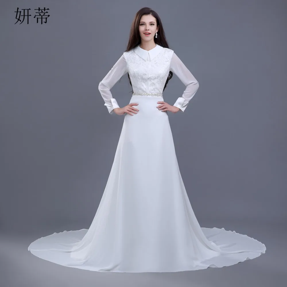 Megaoferta Elegante Vintage De Gasa Dos Piezas Vestido De Novia De Encaje Apliques De Cristal Cinturon Corte De Estilo De Negocios Vestidos De Novia Marfil Hecho A Medida May 2020