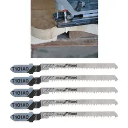 5 шт. T101AO HCS T-хвостовик jigsaw лезвия Curve режущего инструмента Наборы для дерева Plastic-m17