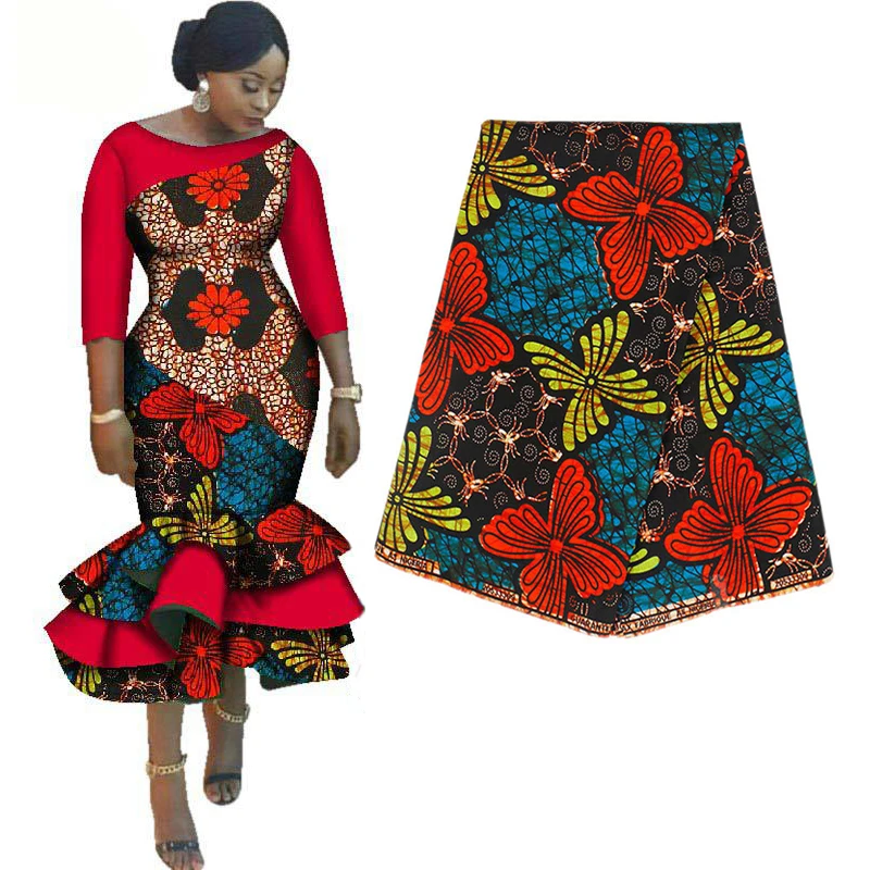 

100% Cotton Best Quality Ankara Africa Printing Wax Fabric Guaranteed Real Dutch Wax Fabric Sewing for Wedding Dress 6yards lot