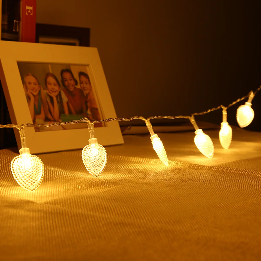 Led Heart shaped Led String Light Romantic 10 Leds Battery Powered