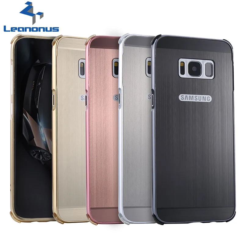 Leanonus матовый чехол телефона для Samsung Galaxy S8 антидетонационных металла Рамки + PC