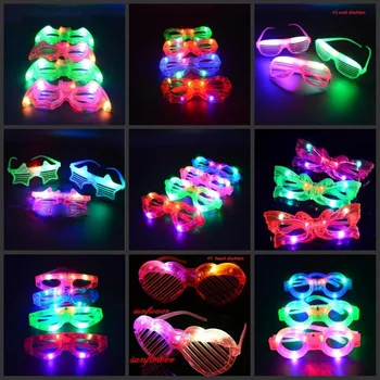 

Blinking LED Blind Shutter LED Flashing Light Up Glasses Dance Mask Cosplay Cheer Props Halloween Christmas Party bar disco