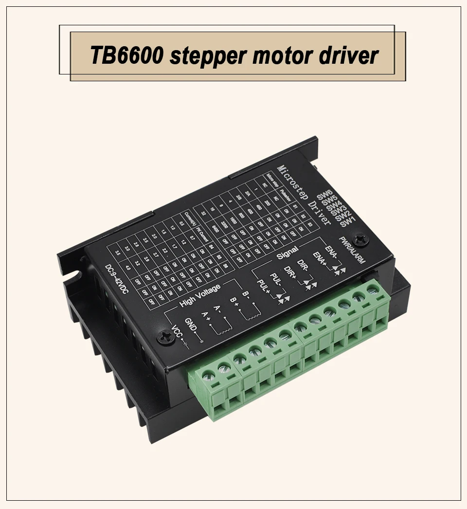 42/57 TB6600 4A ЧПУ контроллер DC 9-42 в шаговый двигатель Nema 17 двухфазный гибридный шаговый двигатель