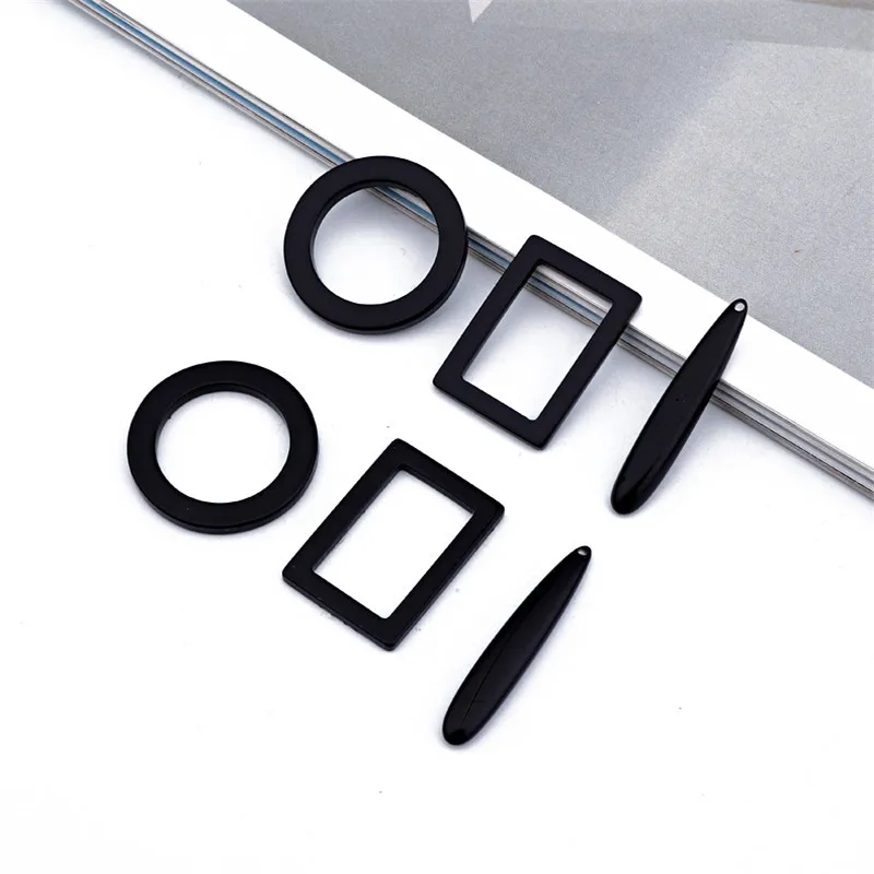 

10pcs Simple And Generous Black Resin Earrings Eeardrop Accessories Findings DIY Bracelet Necklace Pendants Jewelry Handmade P32