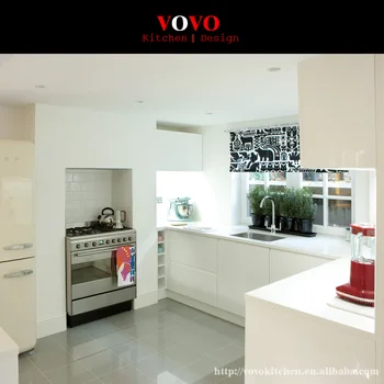 

High quality modern design small kitchen in glossy white