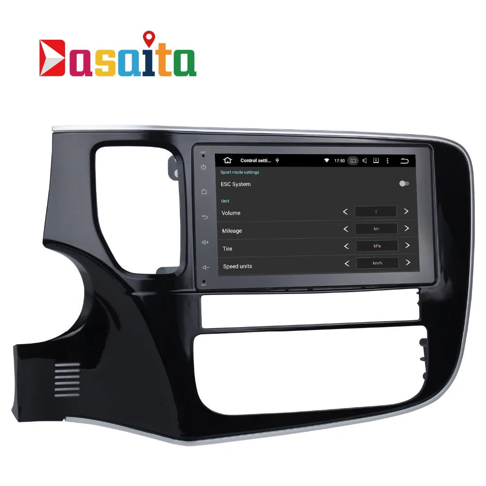 Clearance Dasaita 8" Android 8.0 Car GPS Player for Mitsubishi Outlander 2014-2016 with Octa Core 4G+32G Auto Radio Multimedia GPS NAVI 3