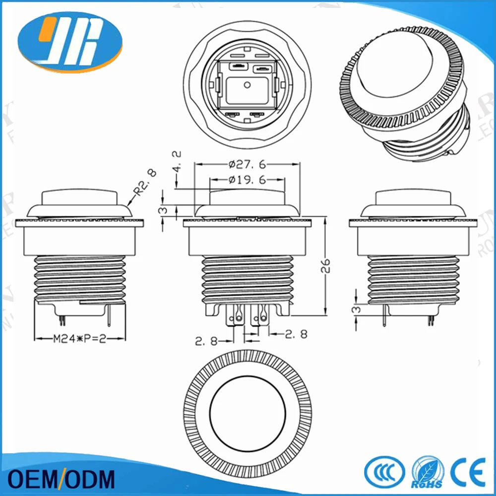 5 V светодиодный 5Pin джойстик 24/28 мм 5 V светодиодный кнопки с подсветкой Нулевая задержка Игровой Набор DIY(сделай сам) Raspberry Pi Mame K