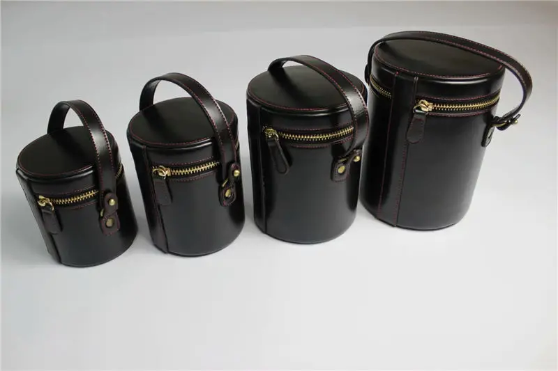 Черный/кофейный кожаный чехол для объектива камеры Сумка для DSLR Nikon Canon sony Защитная сумка для объектива