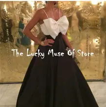 Elegante Weiße Und Schwarze Mädchen Prom Kleider 2017 Vestido Spagehtti Riemen Bodenlangen Formal Pageant Kleider Party Abendkleider