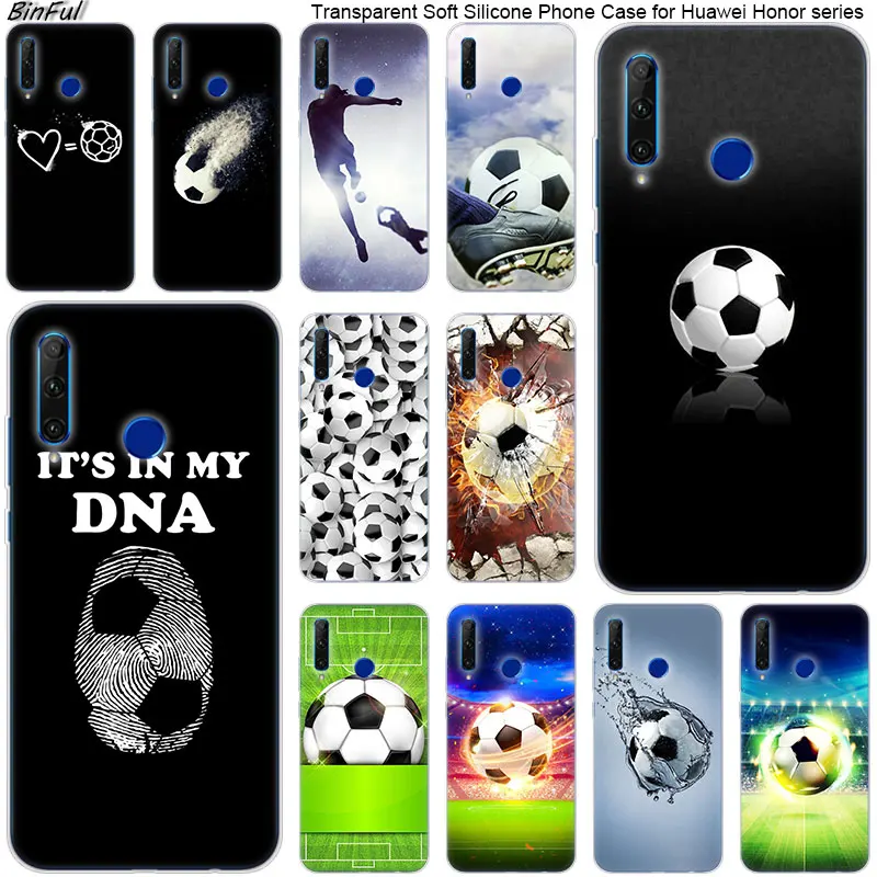 

Hot Sports football Silicone Phone Case for Huawei Honor 20 20i 10 9 8 Lite 8X 8C 8A 8S 7S 7A Pro View 20 Fashion Cover