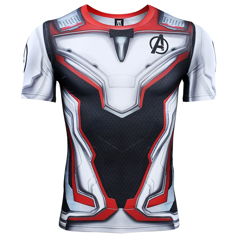 

Avengers 4 Endgame Quantum War 3D Printed T shirts Men Compression Shirt Iron man Cosplay Costume short Sleeve Tops For Male