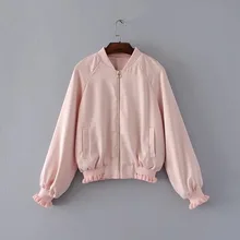 2017 Autumn New Style Women Fashion Stand Collar Long Sleeve Back Flower Embroidery Zipper Casual Loose Outwear Jacket Coat