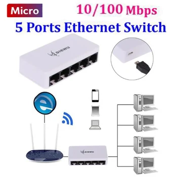 

5port switch Micro fast Ethernet network switch 100Mbps lan hub switch hub Ethernet 5 port Full or Half duplex Exchange