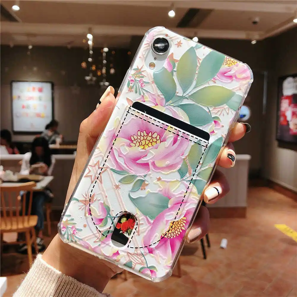 For Iphone X Case Marble TPU Case for Iphone 8 8Plus Credit Card Holder Back Cover for iphone 6 6plus 7 7plus Protective shell (18)