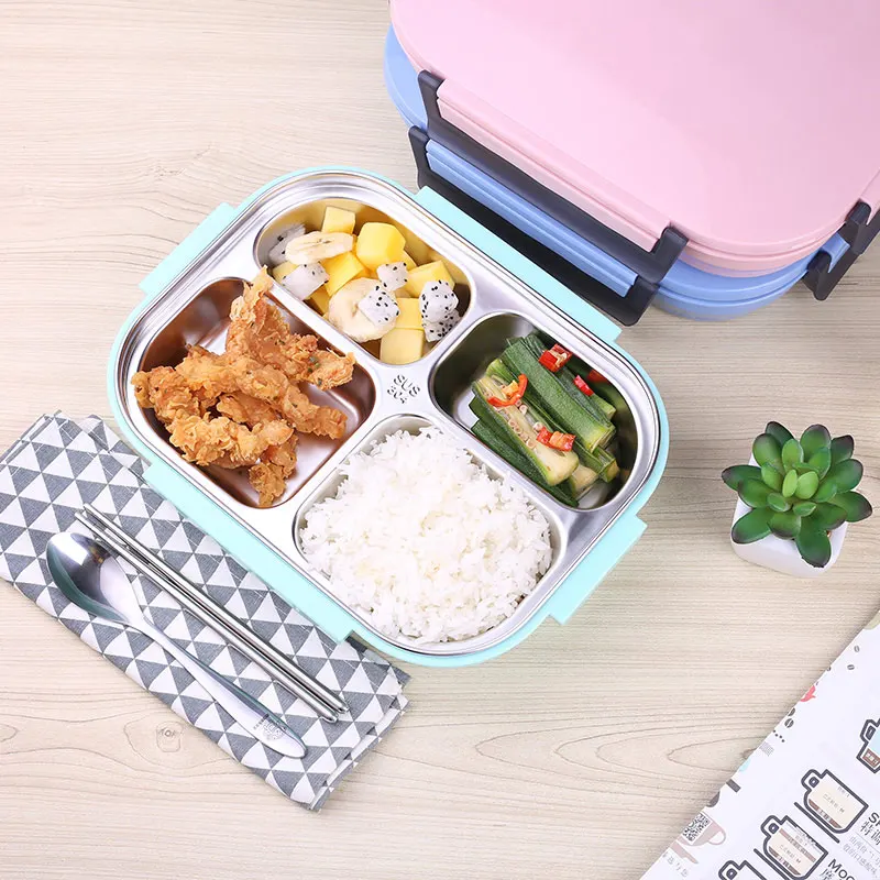 Diamond Cover 304 Stainless Steel Bento Food Storage Container Plastic Seal Safe Kids Student Lunch Box China Japanese Style