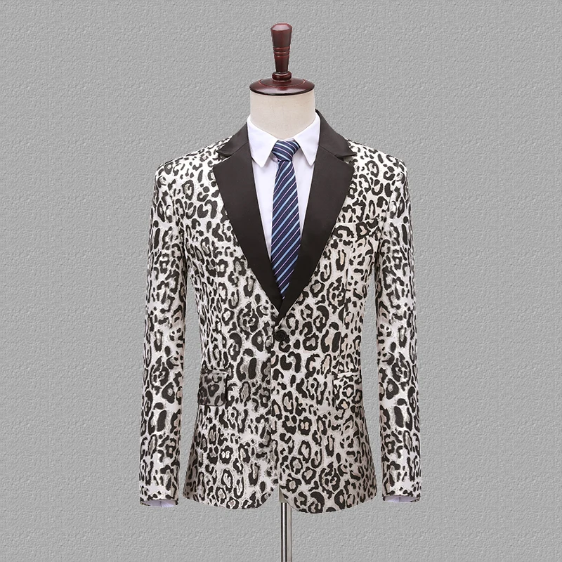 Shenrun мужские спортивные пиджаки Модные приталенные куртки жаккардовый леопардовый узор повседневный костюм куртка Свадебная вечеринка