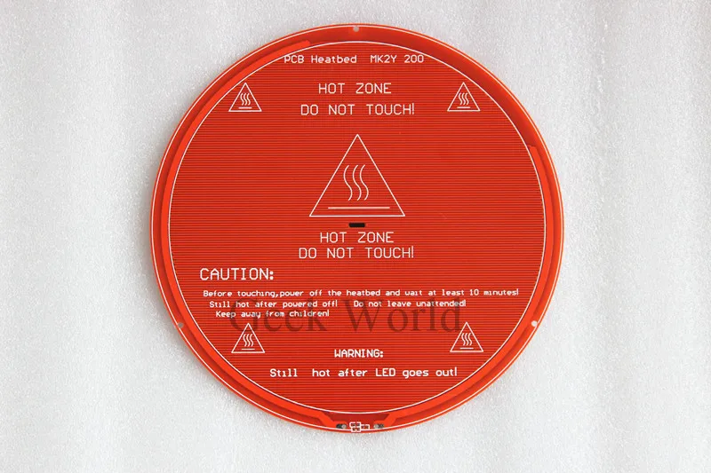 جديد! دلتا روستوك 3d طابعة MK2Y جولة يشبه mk3 heatbed pcb لوحة reprap السرير التدفئة ساخنة قطرها 200 ملليمتر