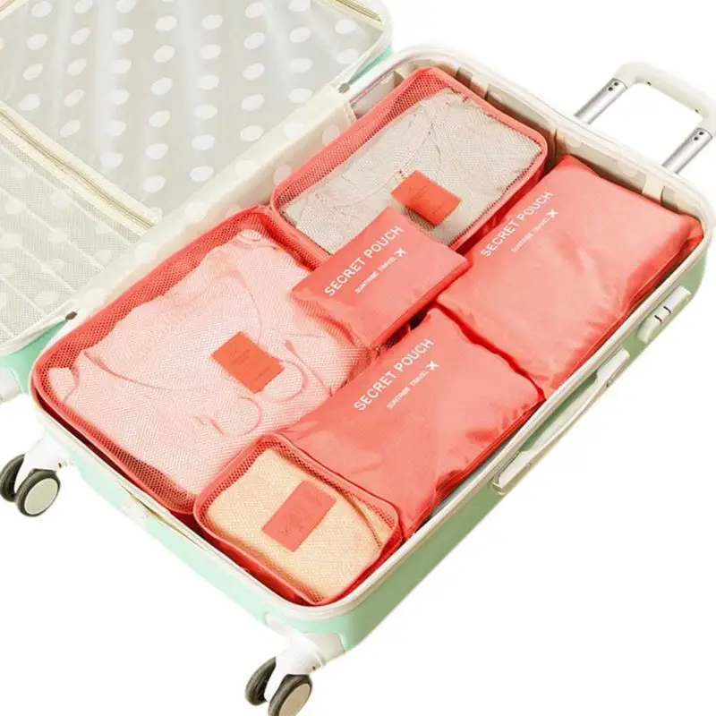 6 хранилище ПК сумка набор водонепроницаемая одежда Нижнее белье Органайзер сумка портативный чемодан разделитель для шкафа органайзер для путешествий - Цвет: as show