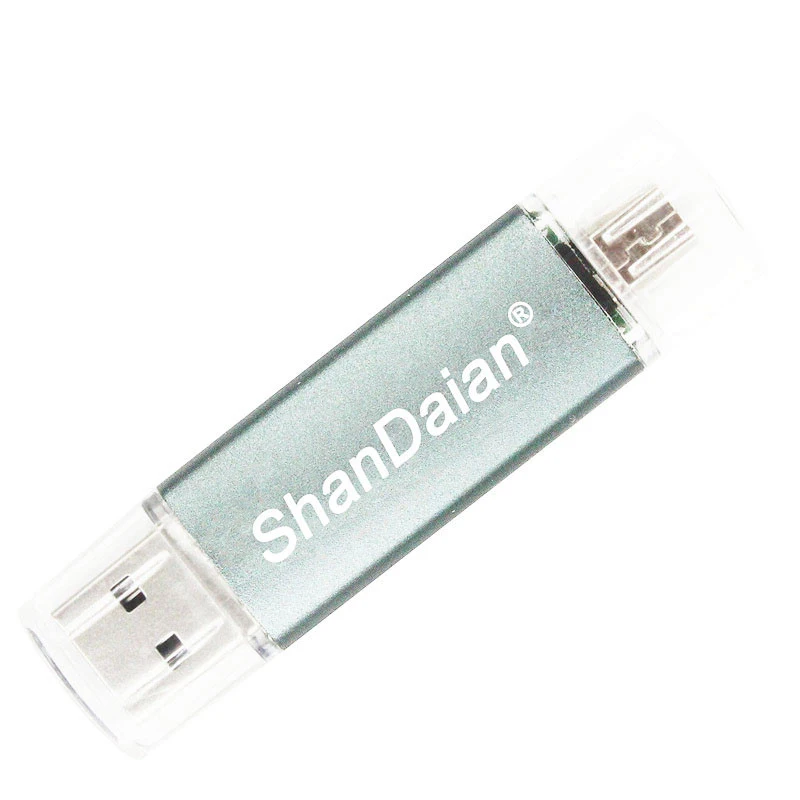 SHANDAIAN, мини USB флеш-накопитель, OTG, смартфон, флешка, 64 ГБ, 8 ГБ, 16 ГБ, 32 ГБ, 4USB флешка, планшет, ПК, флешка, USB внешний накопитель - Цвет: Gray