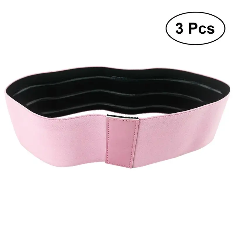 

3 Pcs Hip Elastic Band Hip Strap Anti-broken No Curling Tension Band Exersize Strap for Stretching Sports Fitness (Pink)