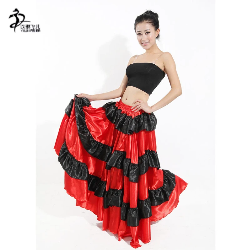 Юбка для фламенко Цыганская испанская юбка танца живота из полиэстера|skirt corset|skirt