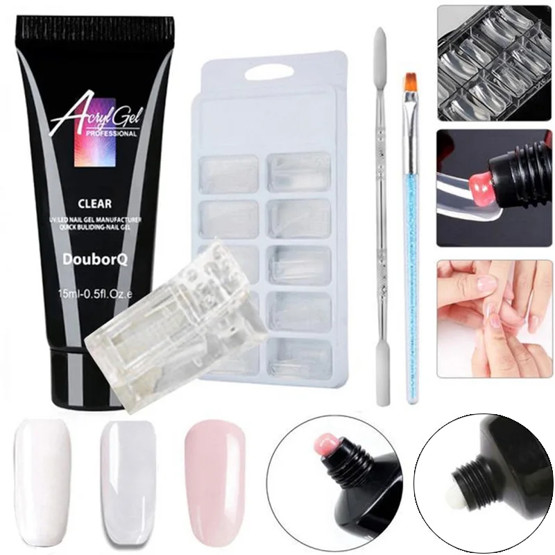 

4 Pcs/Set Poly Gel Set UV Acryl Builder Nail Extension UV LED Nail Gel Fast Dry HB88