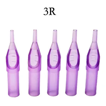 

50PCS Round Size 3 Disposable Purple Short Tattoo Tip Tube Nozzle Supply -3RT